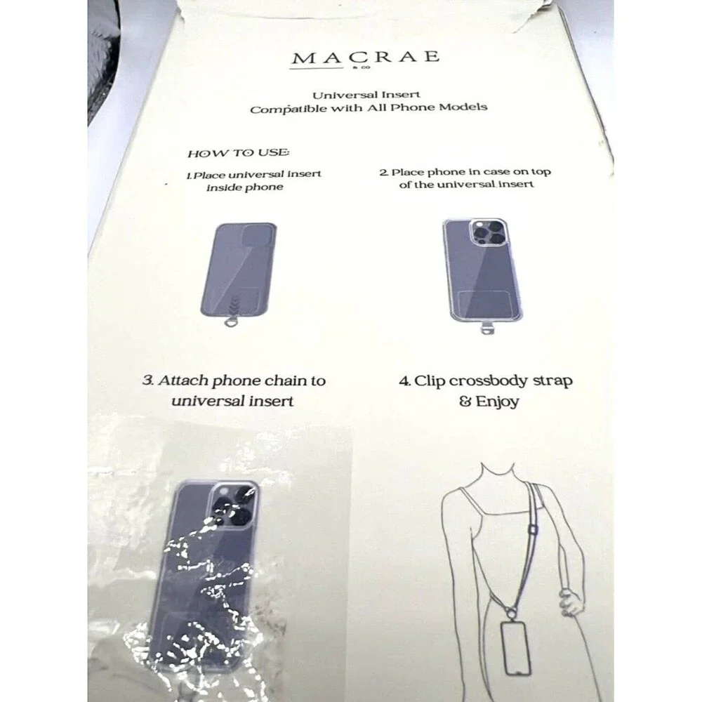MACRAE & CO Natural Stone Phone Crossbody Strap + Universal Insert | Gold Plated
